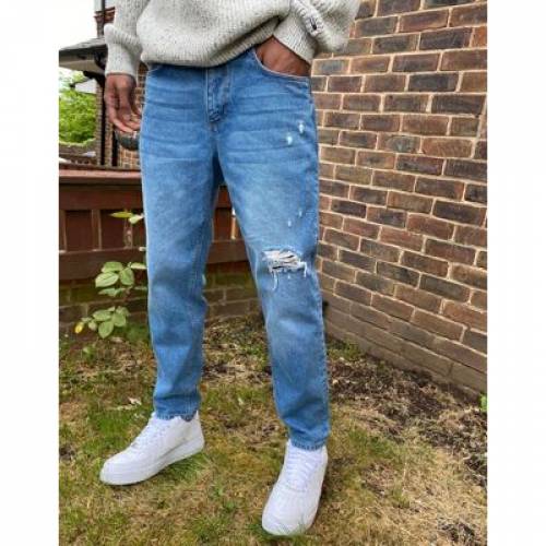 エイソス Asos Design 古典派音楽 ジーンズ ミッド 青色 青色 Asos Design Classic Rigid Jeans In Mid Wash Blue With Rips メンズファッション ズボン ショーツ ファッション商品名 心安い ファッション パンツ Damienrice Com