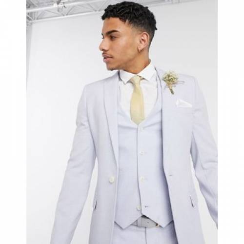 エイソス Asos Design ウェディング スキニー スーツ ジャケット 紫 パープル スーツジャケット メンズ Purple Asos Design Wedding Super Skinny In Lilac Crosshatch Initiatorsfoundation Org