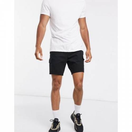 人気ブランド エイソス Asos Design カーゴ ショーツ ハーフパンツ 黒色 ブラック カーゴショーツ メンズファッション ズボン パンツ メンズ Cargo Shorts In Black Black 全品送料無料 Portnetcorporation Co Zw