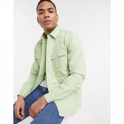 独創的 緑 グリーン メンズファッション トップス Green Asos Design Overshirt With Pockets In Mint 全商品オープニング価格特別価格 Www Reayaholding Com