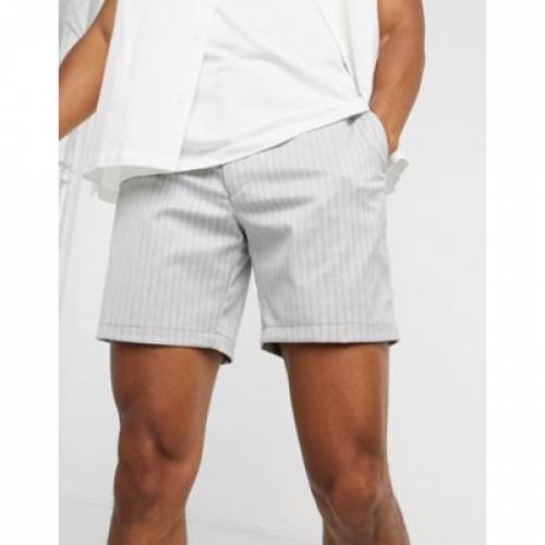 人気商品ランキング Shorts On Pull Topman Stripe パンツ ズボン メンズファッション グレー 灰色 ストライプ ハーフパンツ ショーツ With Grey In Aoos2 Kalnica Eu