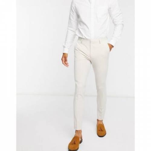 エイソス Asos Design スキニー オックスフォード Asos Design Smart Super Skinny Oxford Trousers In Stone メンズモード ズボン 下穿 ファッションブランド 心安い ファッション パンツ Damienrice Com