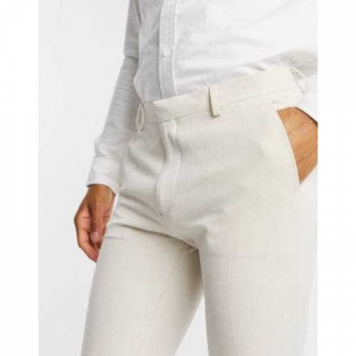 エイソス Asos Design スキニー オックスフォード Asos Design Smart Super Skinny Oxford Trousers In Stone メンズモード ズボン 下穿 ファッションブランド 心安い ファッション パンツ Damienrice Com