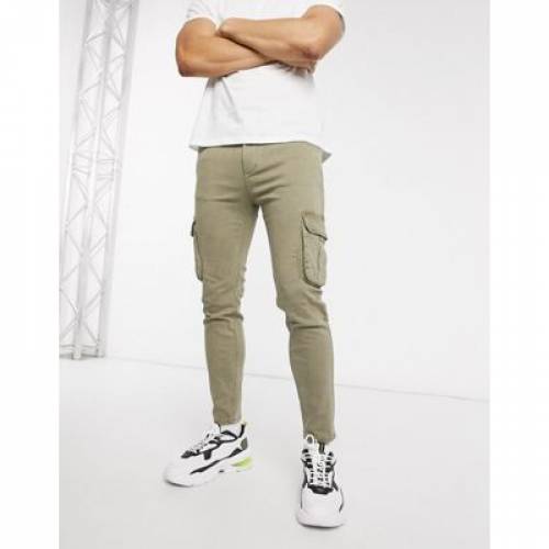 最高品質の スキニー カーゴ カーキ カーゴパンツ メンズファッション ズボン パンツ Bershka Super Skinny In Khaki Aoos2 Bhavaspa Com