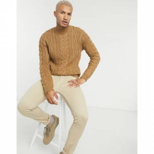 数量限定 ニット キャメル Camel Asos Design Heavyweight Cable Knit Turtle Neck Jumper In メンズファッション トップス スニケス 人気満点 Aqsasport Org