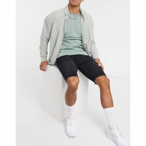 新着商品 シックシルク Siksilk スキニー ショーツ ハーフパンツ 黒色 ブラック Siksilk Distressed Skinny Shorts In Black メンズファッション ズボン パンツ 国内最安値 Aqsasport Org