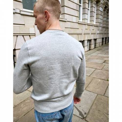 スター Champion チャンピオン ロゴタイプ 流汗シャツ 調教師 薄墨色 鼠色 Champion Small Logo Sweatshirt In Grey メンズモード トップス スウェット トレーナー ファッション商標名 略式 ファッション Damienrice Com