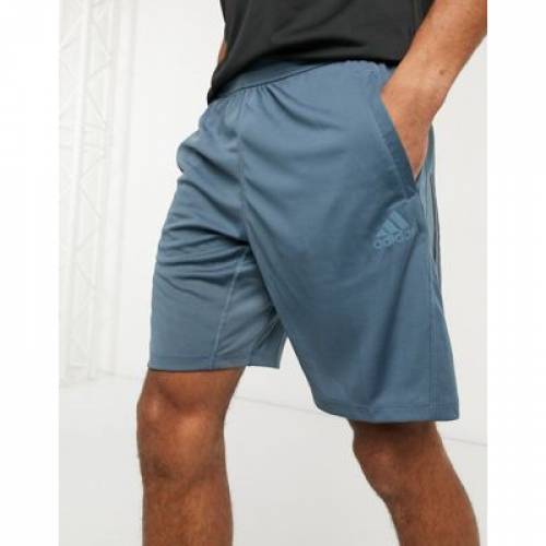 売れ筋介護用品も ズボン パンツ ブルー 青色 ハーフパンツ ショーツ ストライプ トレーニング メンズファッション Blue In Shorts 3 Training Adidas Stripe パンツ ズボン Www Dgb Gov Bf