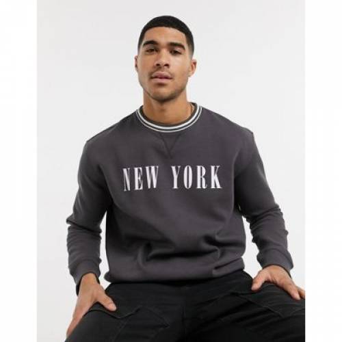 正規激安 スウェット 灰色 グレー ニューヨーク メンズファッション トップス トレーナー Sweat New Look Tipped In Dark Grey 柔らかい Timesofbahrain Com