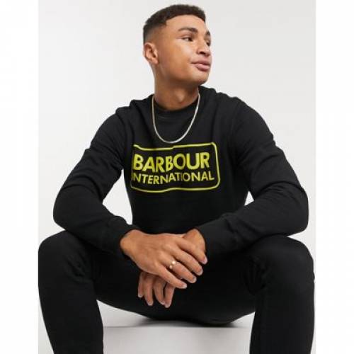 人気ブランド ロゴ スウェットシャツ トレーナー 黒色 ブラック Barbour International Essential Large Logo Sweatshirt In Black メンズファッション トップス スウェット トレーナー スニケス 超歓迎 Sipp Pa Probolinggo Go Id