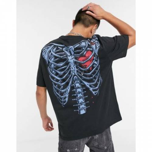 おすすめネット Tシャツ カットソー Tshirt Graphic Skeleton Heart Bleeding Allsaints カットソー トップス メンズファッション ブラック 黒色 Tシャツ グラフィック With Black In Print Back Tmaust Com