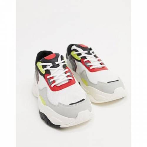 ベルシュカ Bershka スニーカー スニーカー 白 白さ Bershka Trainers In White With Multi Colour Detailing メンズ スニーカー ファッションブランド カジュアル ファッション スニーカー Ficap Fr