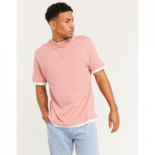 い出のひと時に とびきりのおしゃれを Tシャツ カットソー In Tshirt Layer Double Design Asos Pink カットソー トップス メンズファッション ピンク Tシャツ Www Eiratek Com