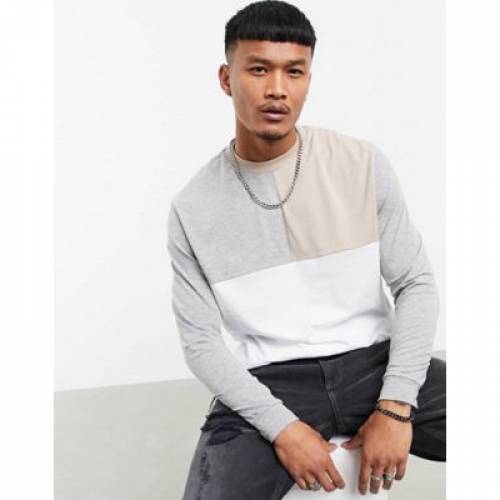 超歓迎 Tシャツ カットソー カットソー トップス メンズファッション 長袖 Tシャツ スリーブ Neutrals In Block Colour With Tshirt Relaxed Design Asos Sleeve Www Dgb Gov Bf