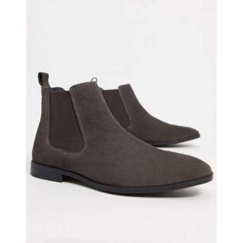エイソス Asos Design ブーツ 灰色 グレー スエード スウェード 涅色 ブラック チェルシーブーツs Asos Design In Grey Suede With Black Sole メンズ ブーツ ファッション商標 カジュアル ファッション スニーカー Kossacklaw Com