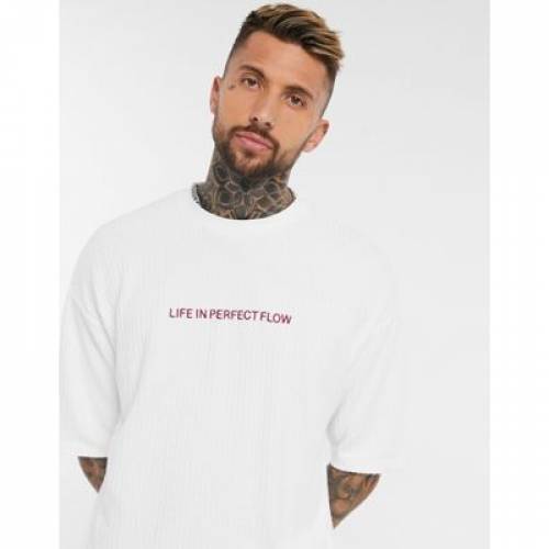 国際ブランド Tシャツ ワッフル 白色 ホワイト メンズファッション トップス カットソー Asos Design Oversized Tshirt With Text Embroidery In Heavwyeight Waffle White 新規購入 Metacorpuspilates Com Br