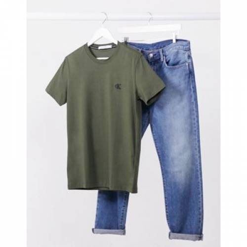 クリスマスツリー特価 Essential Jeans Klein Calvin カットソー トップス メンズファッション カーキ Tシャツ ロゴ ジーンズ Logo Khaki In Tshirt Aoos2 Bhavaspa Com