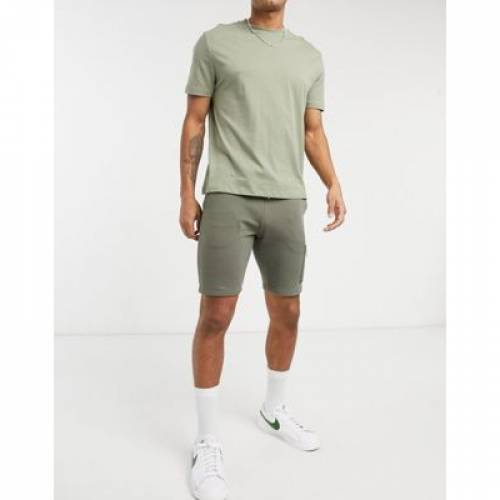 お歳暮 エイソス Asos Design ジャージー スキニー ショーツ ハーフパンツ カーキ メンズファッション ズボン パンツ メンズ Jersey Skinny Shorts With Ma1 Pocket In Khaki Kalamata 独創的 Hillcrestcare Org