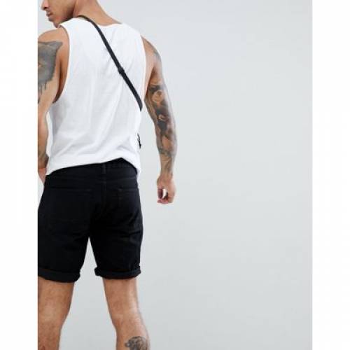 エイソス Asos Design ジーンズ ショーツ 半面ズボン下 細い 涅色 黒いこと ブーツ Slim Asos Design In Black メンズ流行り物 ズボン パンツ ファッション商品名 心地好い ファッション Shorts Damienrice Com