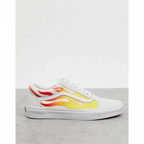 ヴァンズ Vans バンズ スニーカー スニーカー 白色 白さ 年寄りの学園 Vans Flame Trainers In White True C メンズ スニーカー バンズ インフォーマル 流行り物 スニーカー Damienrice Com