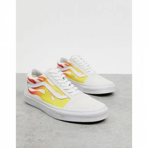 ヴァンズ Vans バンズ スニーカー スニーカー 白色 白さ 年寄りの学園 Vans Flame Trainers In White True C メンズ スニーカー バンズ インフォーマル 流行り物 スニーカー Damienrice Com