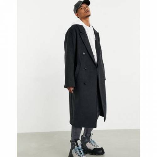 21a W新作 送料無料 ジャケット コート メンズファッション チャコール オーバーコート Charcoal In Overcoat Longline Oversized Mix Wool Design Asos Aoos2 Quintalafrancisca Com