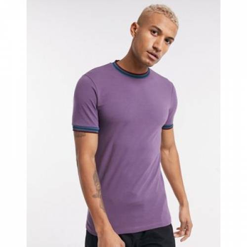 保障できる Tシャツ カットソー Design Asos Purple カットソー トップス メンズファッション パープル 紫 Tシャツ スキニー Skinny In Tipping Contrast With Tshirt Cibaut Com Ar