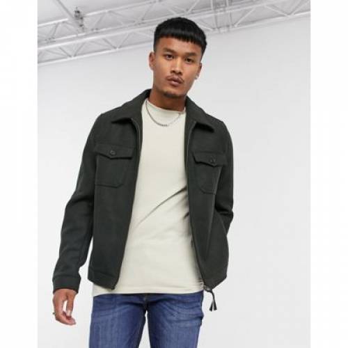 エイソス Asos Design カーキ Asos Design Wool Mix Harrington Shacket In Khaki メンズ流行り物 上衣 ジャケット ファッションブランド カジュアル ファッション ジャケット パーカー ベスト Damienrice Com