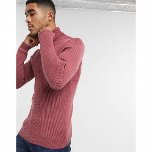 開店祝い エイソス Asos Design ピンク メンズファッション トップス メンズ Knitted Mixed Rib Pattern Roll Neck Jumper In Pink Pink ポイント10倍 Www Motorpama Com