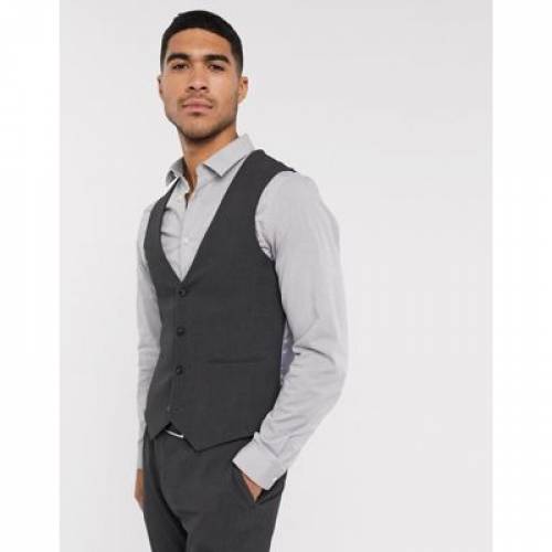 エイソス Asos Design ウェディング スキニー スーツ ベスト ジレ チャコール メンズ Asos Design Wedding Super Skinny Suit Waistcoat In Charcoal Four Way Stretch Ice Org Br