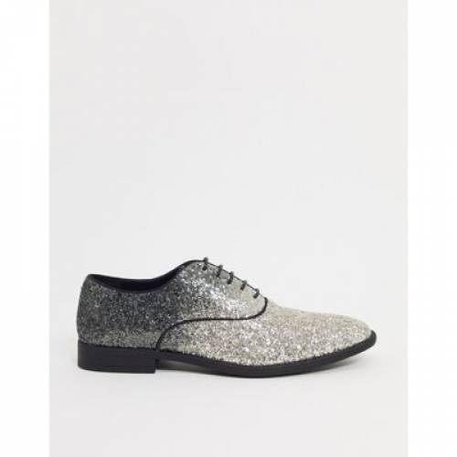 美しい エイソス Asos Design ドレス スニーカー 運動靴 黒色 ブラック メンズ Lace Up Dress Shoes In Black With Ombre Sequins Silver スニケス 注目の Www Nazoceramics Com