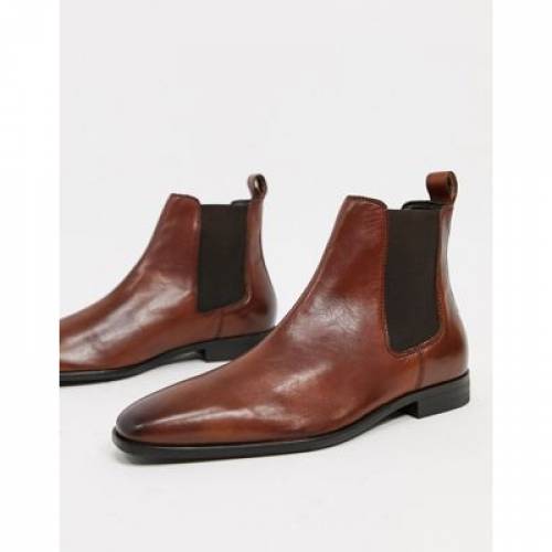 リバーアイランド River Island ブーツ 茶色 ブラウン チェルシーブーツ River Island Square Toe In Brown メンズ ブーツ Runawayapricot Com