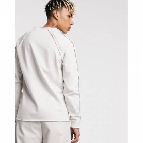 限定販売 スウェットシャツ トレーナー ベージュ Asos Design Sweatshirt With Raw Hem Details In Beige Wind Chime メンズファッション トップス スウェット トレーナー 人気ショップ Demo Metrokathmanduhospital Com