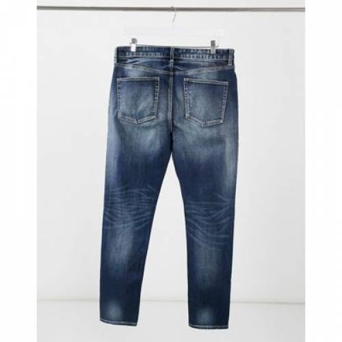 エイソス Asos Design スキニー 青色 ブルー ビンテージ ヴィンテージ メンズ Vintage Asos Design Skinny Jean In Dark Blue Japanese Wash With Abrasions Deerfieldtwpportage Com