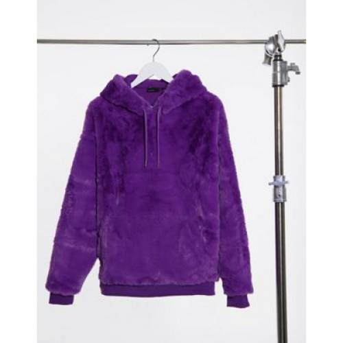 大特価 パーカー トップス メンズファッション パープル 紫 パーカー フーディー Bright In Hoodie Fur Faux Oversized Design Asos Purple Dgb Gov Bf