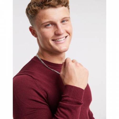 本店は クルー ワイン色 バーガンディー Asos Design Muscle Fit Merino Wool Crew Neck Jumper In Burgundy メンズファッション トップス 安い購入 Prcs Org Pk