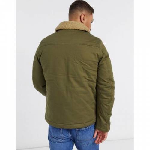 Padded Green Schott Cruiser Jacket In Khaki メンズファッション コート ジャケット