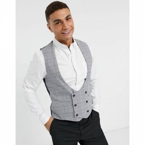 本命ギフト ベスト ジレ Topman トップス メンズファッション グレー 灰色 ジレ ベスト スーツ Check Grey In Waistcoat Suit Www Dgb Gov Bf