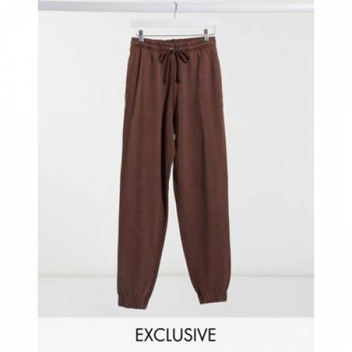 大人気新作 ズボン パンツ メンズファッション ブラウン 茶色 ジョガーパンツ ズボン Dye Garment Brown In Detail Seam Contrast With Joggers Oversized Collusion パンツ Fah Co Bw