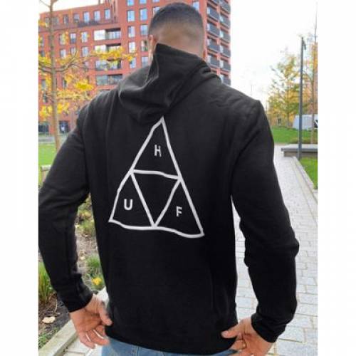 ハフ Huf ハフ フーディー パーカー 黒色 黒人 Huf Essentials Triple Triangle In Black メンズ流行り物 トップス パーカー ファッションブランド 快適 ファッション ウインドブレーカー パーカー 最善 Successsoftware Global