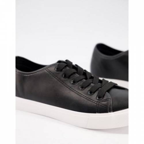 超激安 フレンチコネクション French Connection レザー スニーカー メンズ Faux Leather Lace Up Plimsoll Black 絶対一番安い Monev Kkp Go Id