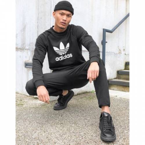 アディダス Adidas Originals アディダス オリジナルス トレ箔 スウェットジャージ トレーナー 黒色 ブラック Adidas Originals Large Trefoil Sweatshirt In Black メンズファッション トップス ファッション商標名 カジュアル ファッション Shirleycalcados Com Br