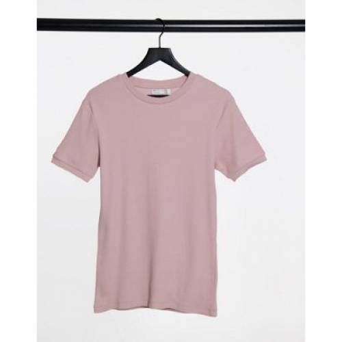 送料無料 Tシャツ カットソー ワッフル Washed In Tshirt Waffle Fit Muscle Design Asos Pink カットソー トップス メンズファッション ピンク Tシャツ Sorif Dk