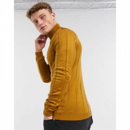 エイソス Asos Design Asos Design Knitted Wide Rib Roll Neck Jumper In Mustard メンズモード トップス ファッションブランド 軽い ファッション Damienrice Com