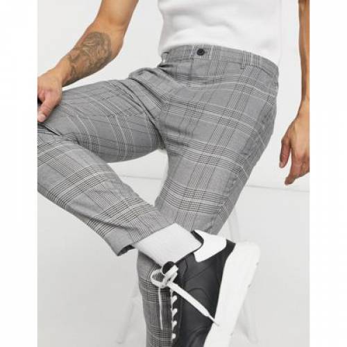 ベルシュカ Bershka スキニー 灰色 グレー メンズ Bershka Super Skinny Tailored Trousers In Grey Check Doorsinmotioninc Com