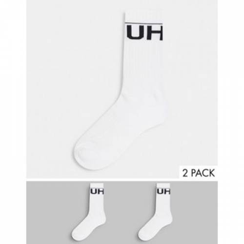 Hugo Bodywear ロゴ 靴下 白色 ホワイト 2個入 メンズ Hugo Bodywear Rib Logo Socks In White Simplylettering Co Uk