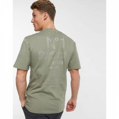 セール Tシャツ カットソー Tシャツ カーキ メンズファッション トップス カットソー River Island Printed Tshirt In Khaki Lombardionline It