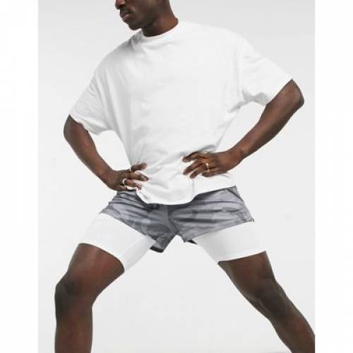 エイソス Asos 4505 しつけ 猿股 半数ズボン下 カモ柄 薄墨色 薄墨色 Asos 4505 2in1 Training Shorts With Camo Print Grey メンズファッション ズボン パンツ ファッション商標名 非公式 ファッション パンツ Damienrice Com