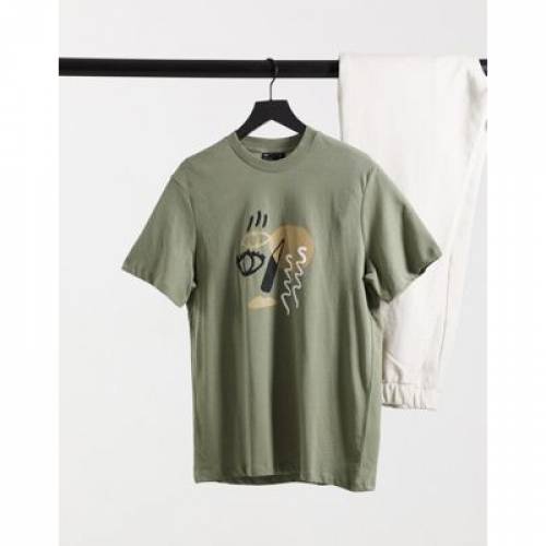 超歓迎 Green カットソー トップス メンズファッション グリーン 緑 カーキ Tシャツ Asos Khaki In Print Drawing Line Front With Tshirt Design Aoos2 Rashiastrologer Com