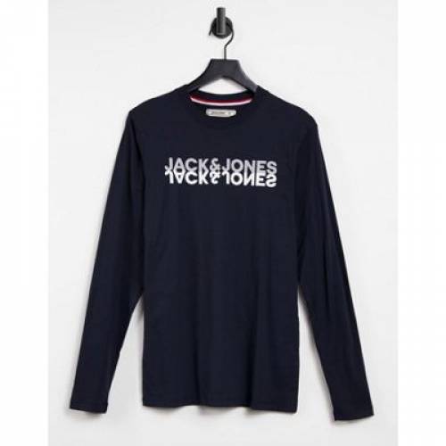 おすすめ Tシャツ カットソー Sleeve カットソー トップス メンズファッション 長袖 ネイビー 紺色 Tシャツ スリーブ Jack Navy In Tshirt Lounge Jones Fah Co Bw